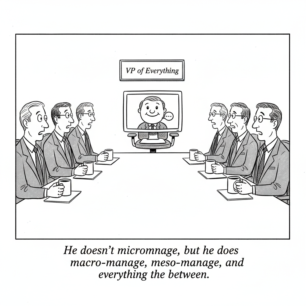 New Yorker-style cartoon about AI replacing middle management