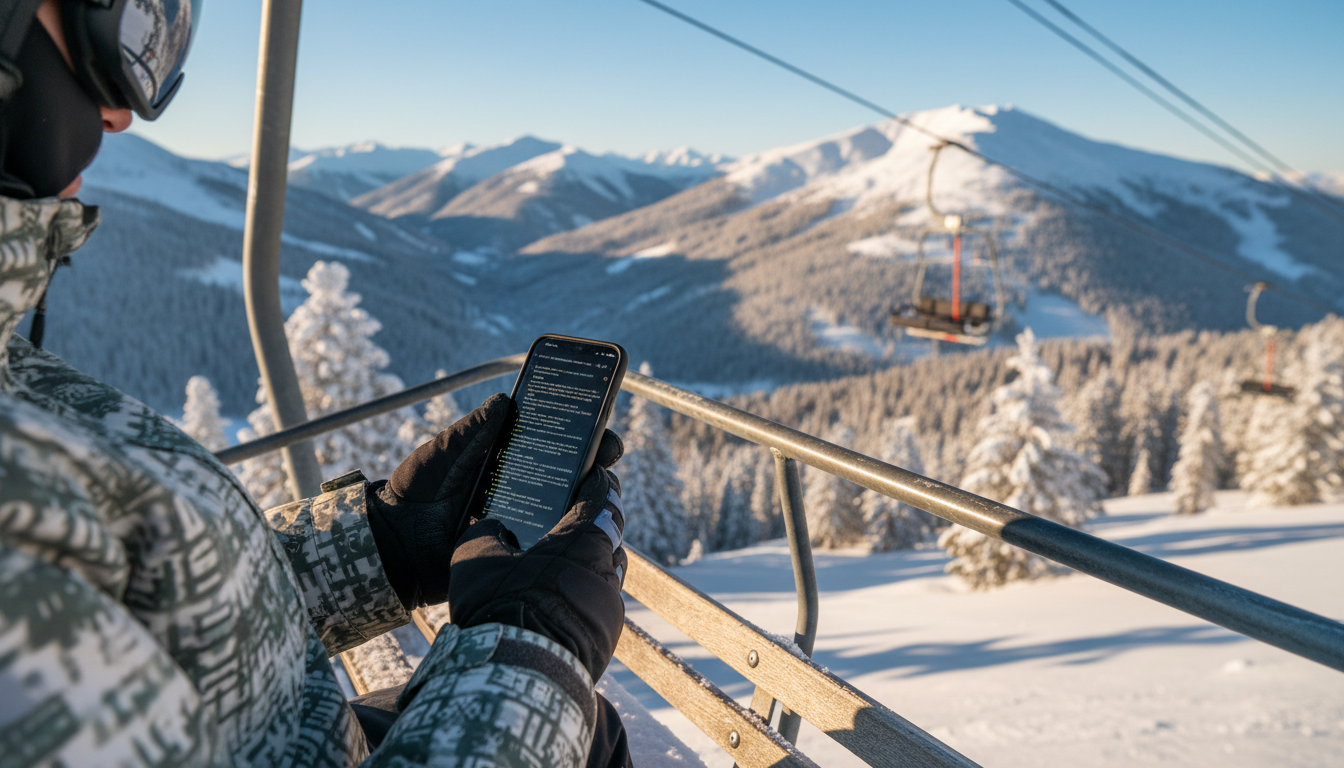 Building code from phone on ski slopes